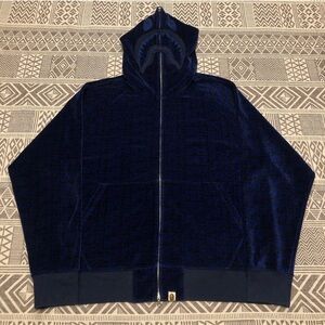 A Bathing Ape Bape Monogram Shark Full Zip Hoodie Size Extra Large